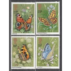 Gran Bretaña - Correo 1981 Yvert 992/5 ** Mnh Fauna mariposas