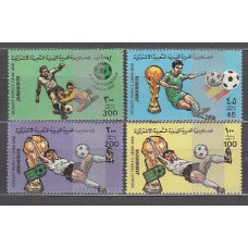 Libia - Correo 1982 Yvert 999/1002 sobrecargada ** Mnh Deportes fútbol