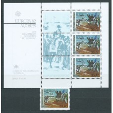 Tema Europa 1982 Azores Yvert 342+H,3 ** Mnh