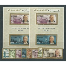 Arabia Sud Este (Ajman) - Correo Yvert 60/7+H.Michel 7A/B ** Mnh Winston Churchill