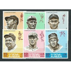 Arabia Sud Este (Ajman) - Correo Yvert 96+A,47 ** Mnh Jugadores de béisbol