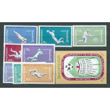 Albania Correo 1973 Yvert 1463/70+H25 ** Mnh Deportes Copa del mundo de Fútbol