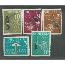 Albania Correo 1962 Yvert 576/80 Mh * Juegos Olimpicos Deportes