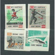 Albania Correo 1964 Yvert 667/70 sin dentar ** Mnh Deportes Juegos Olimpicos en Insbruck