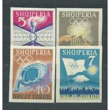 Albania Correo 1964 Yvert 685/8 sin dentar Mnh ** Deportes Juegos Olimpicos de Tokyo