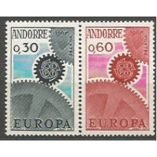 Tema Europa 1967 Andorra Francesa Yvert 179/80 ** Mnh