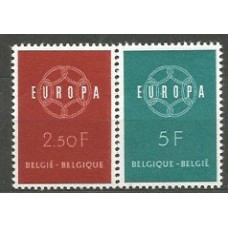 Tema Europa 1959 Belgica Yvert 1111/2 ** Mnh