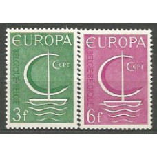 Tema Europa 1966 Belgica Yvert 1389/90 ** Mnh