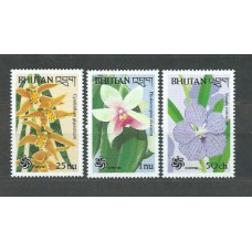 Bhutan - Correo Yvert 890/2 ** Mnh  Flores