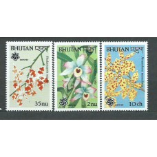 Bhutan - Correo Yvert 902/4 ** Mnh  Flores