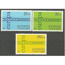 Tema Europa 1971 Chipre Yvert 351/3 ** Mnh