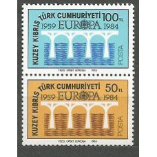 Tema Europa 1984 Chipre Turco Yvert 127/8 ** Mnh