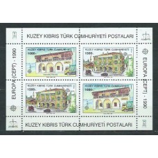 Tema Europa 1990 Chipre Turco Yvert Hoja 8 ** Mnh