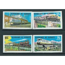 Djibouti - Correo Yvert 491/4 Sin dentar ** Mnh  Trenes