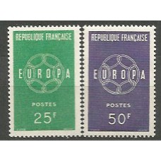 Tema Europa 1959 Francia Yvert 1218/9 ** Mnh