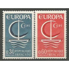 Tema Europa 1966 Francia Yvert 1490/1 ** Mnh