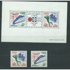 Gabon - Aereo Yvert 122/3+Hb 19 ** Mnh  Olimpiadas de Sapporo