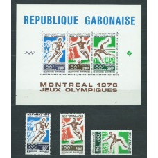 Gabon - Aereo Yvert 184/6+Hb 26 ** Mnh  Olimpiadas de Montreal