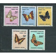Gabon - Tasa Yvert 46/50 ** Mnh  Fauna mariposas