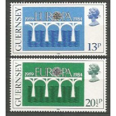 Tema Europa 1984 Guernsey Yvert 286/7 ** Mnh