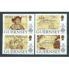 Tema Europa 1992 Guernsey Yvert 560/3 ** Mnh