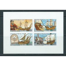 Guinea Republique - Correo Yvert 791/2+A.195/6 hoja sin dentar ** Mnh  Barcos