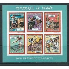 Guinea Republique - Correo Yvert 853/6+A.225/6 ** Mnh  Hoja sin dentar fondo azul