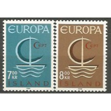 Tema Europa 1966 Islandia Yvert 359/60 * Mh