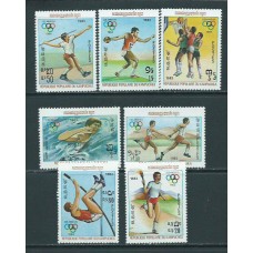 Kampuchea - Correo Yvert 362/8 ** Mnh Olimpiadas de los Angeles