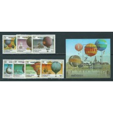 Kampuchea - Correo Yvert 393/9+H.38 ** Mnh  Globos