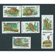 Kampuchea - Correo Yvert 400/6 ** Mnh  Fauna reptiles