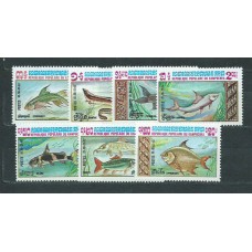 Kampuchea - Correo Yvert 426/32 ** Mnh  Fauna peces