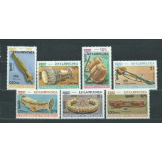 Kampuchea - Correo Yvert 498/504 ** Mnh  Instrumentos musicales