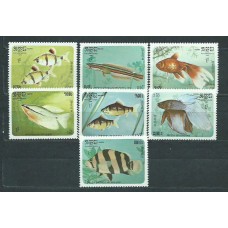 Kampuchea - Correo Yvert 597/603 ** Mnh  Fauna peces
