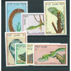Kampuchea - Correo Yvert 844/50 ** Mnh  Fauna reptiles