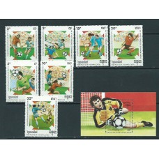 Kampuchea - Correo Yvert 857/63+H.69 ** Mnh  Deportes fútbol