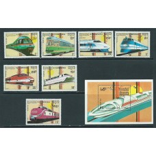 Kampuchea - Correo Yvert 864/70+H.69B ** Mnh  Trenes