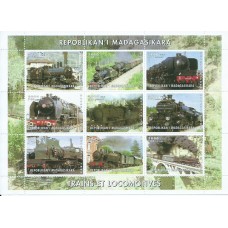 Madagascar - Hojas Ferrocarriles 9 valores ** Mnh