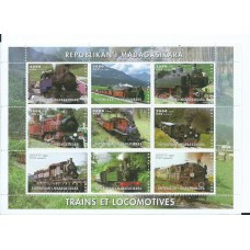 Madagascar - Hojas Ferrocarriles 9 valores ** Mnh