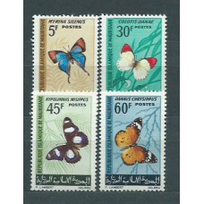 Mauritania - Correo Yvert 214/7 ** Mnh  Fauna mariposas