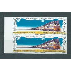 Mauritania - Correo Yvert 295/6 Sin dentar ** Mnh  Trenes