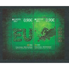 Tema Europa 2011 Montenegro Yvert Hoja 10 ** Mnh