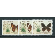 Nueva Caledonia - Correo Yvert 590+A265/6 ** Mnh Fauna. Mariposas