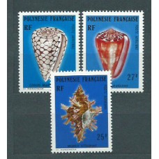 Polinesia - Aereo Yvert 114/6 ** Mnh Fauna. Conchas