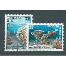Polinesia - Aereo Yvert 121/2 usado Corales