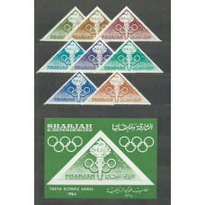 Arabia Sud Este (Sharjah) - Correo Yvert 66/73+HB 10 ** Mnh Olimpiadas de Tokio