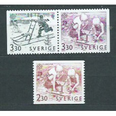 Tema Europa 1989 Suecia Yvert 1521/3 ** Mnh