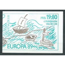 Tema Europa 1989 Suecia Yvert 1522 Carnet ** Mnh