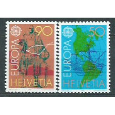 Tema Europa 1992 Suiza Yvert 1393/4 ** Mnh