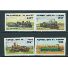 Tchad - Correo Yvert 456/9 Sin dentar ** Mnh  Trenes